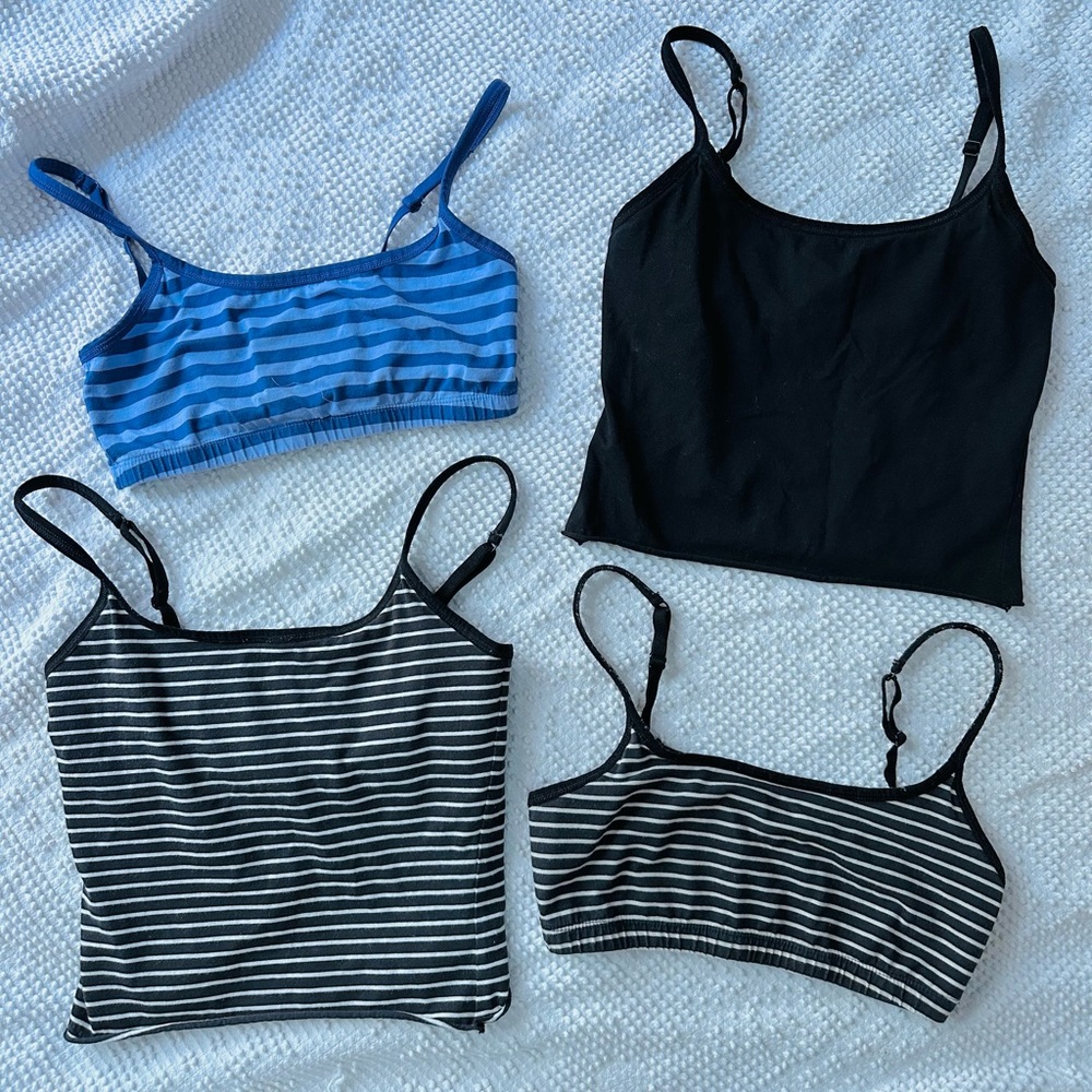 Pact organic cotton bralettes and camisole